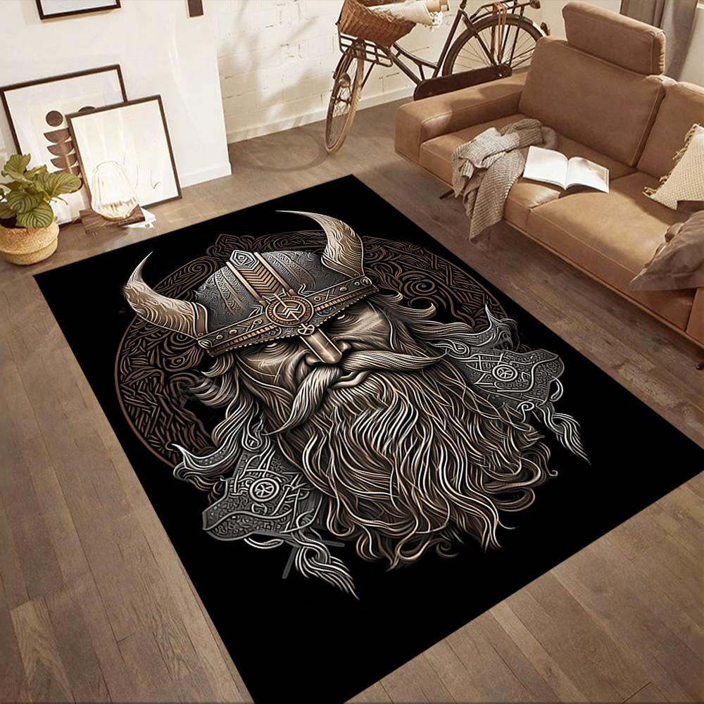 Viking Warrior Artwork Floor Mats for Living Room, Bedroom and Room Decoration Are Suitable for Gifts.