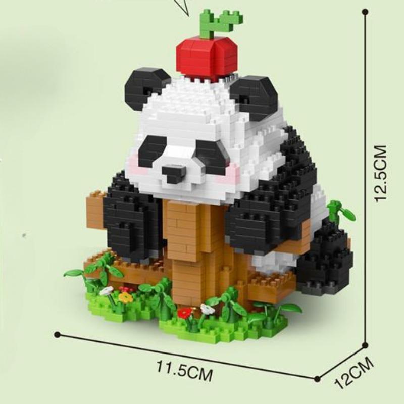 Гигантская панда Строительные блоки Цветочные головоломки Menglan Игрушки для детского дня