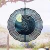 Enchanting Owl on Branch 2D Metal Wind Spinner for Garden Patio Decor Rotating Outdoor Art with 360 Hook Durable Reflective Thanksgiving