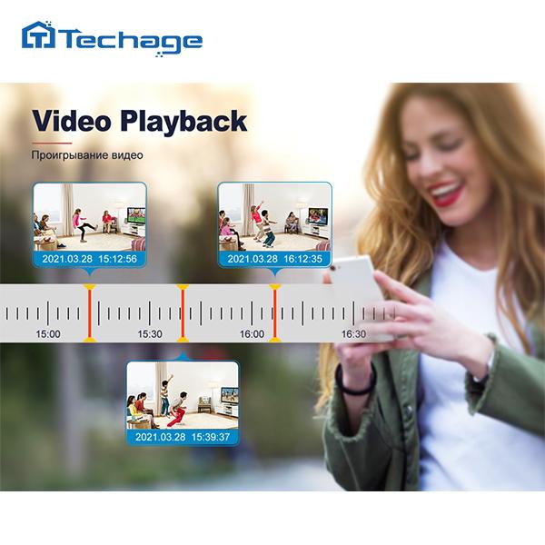 Techage 3-мегапиксельная PTZ-беспроводная система видеонаблюдения, двусторонняя аудиосвязь, Wi-Fi, IP-камера безопасности, 8-канальный P2P NVR, комплект видеонаблюдения, автоматическое отслеживание человека