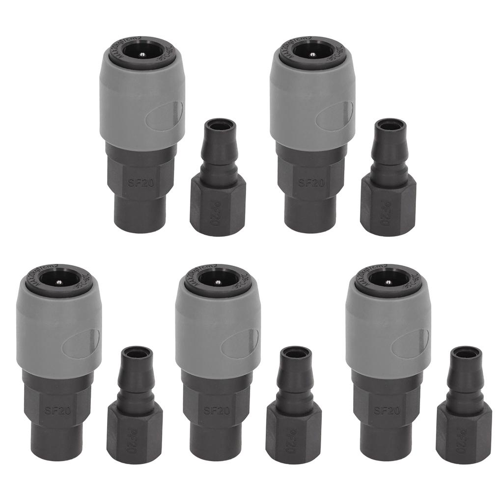 5 Sets Pneumatic Fitting Air Coupler Quick Connector Type C Self Locking Female Thread(SF+PF20 )