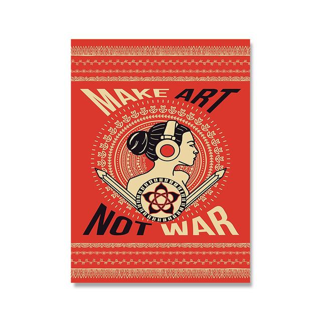 Ретро стиль принты сделать искусство больше не война холст плакат Ретро настенная художественная картина Гостиная Спальня