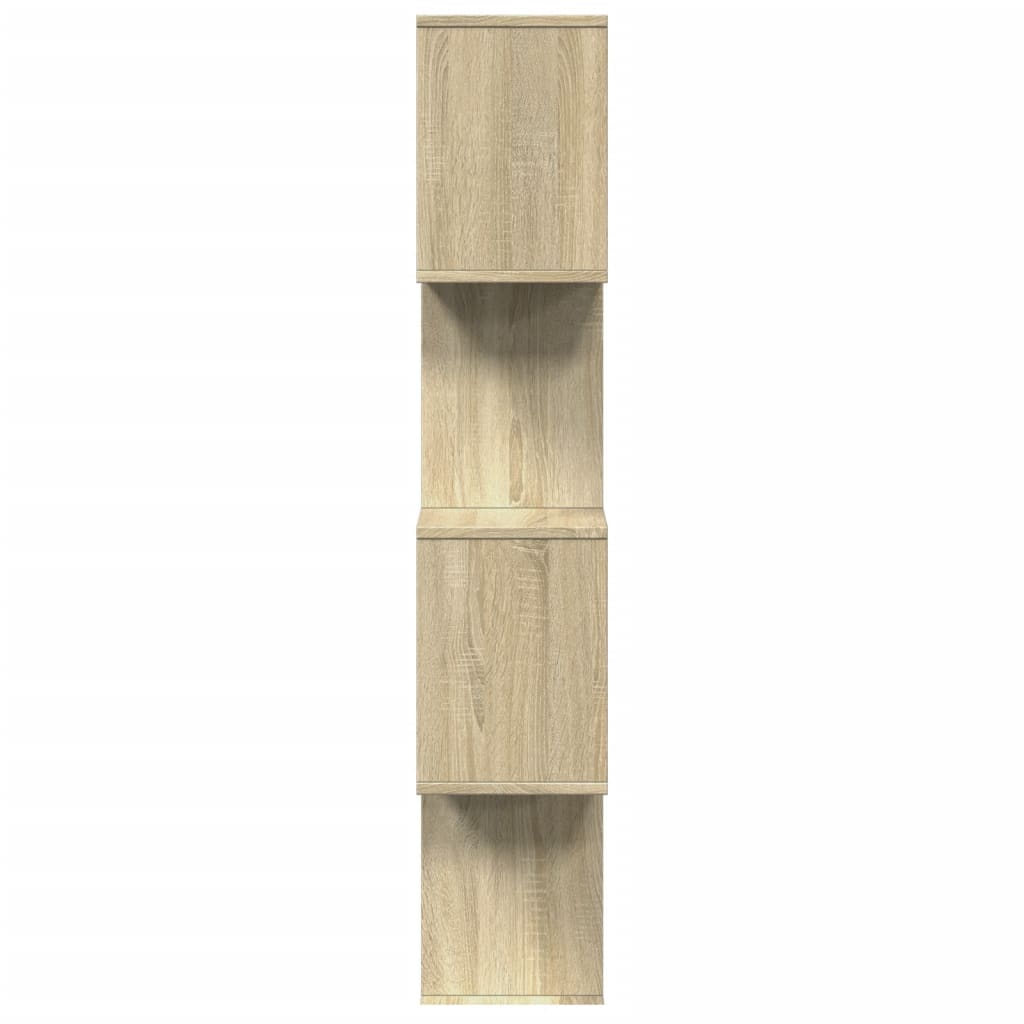 Room Divider Bookshelf with 4 Shelves Sonoma Oak Finish 70 x 24 x 129 cm