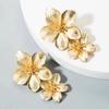 Metal Flower Stud Earrings for Women Premium Exaggerated Golden New  Party Jewelry Gifts Accessories