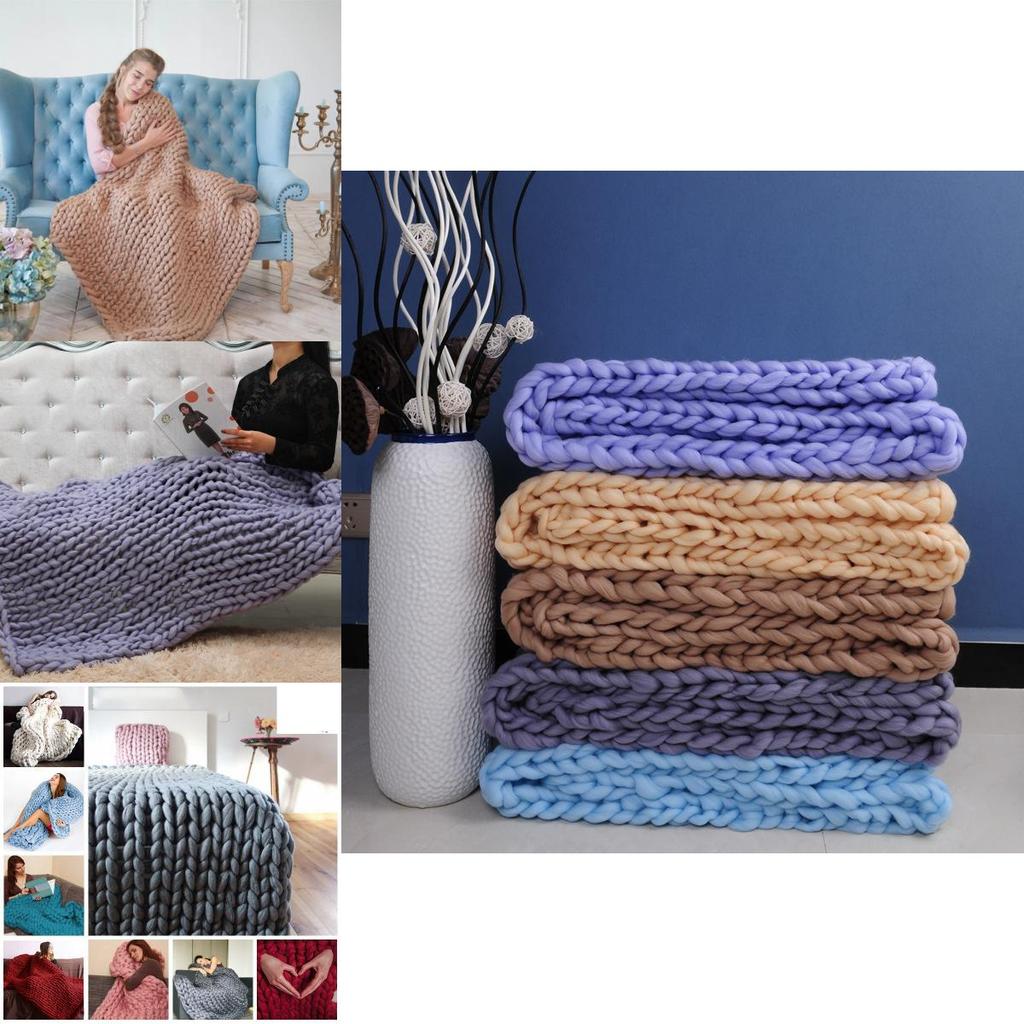 Пожелание Уютный Плетеный Толстый Пряжный Плед Для Взрослых Стильный Чехол На Диван Мягкий И Плюшевый