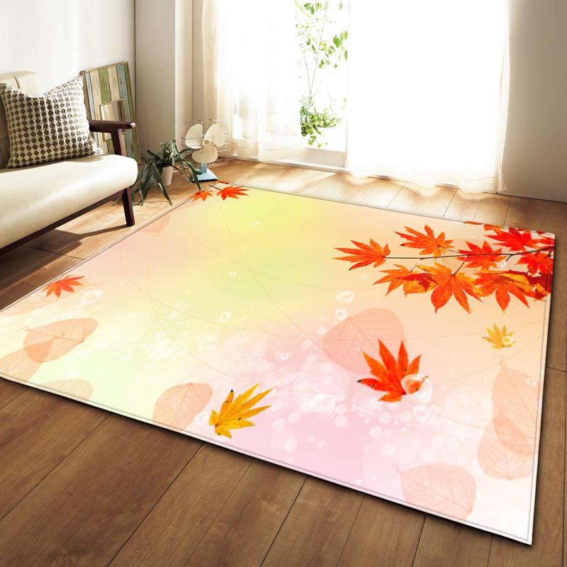 Maple Leaf Living Room Carpet Bedroom Dining Room Floor Mat Pattern Size