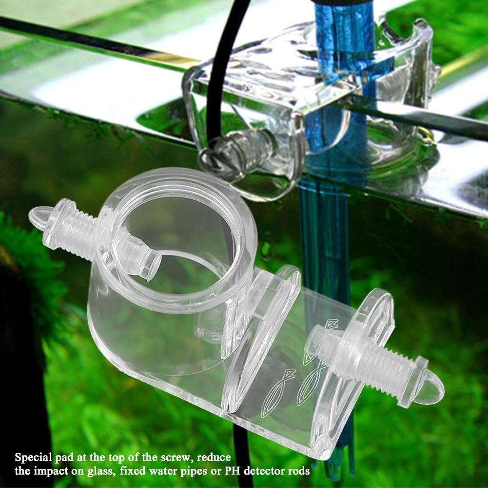 Acrylic Aquarium Hose Clip Tank Tube Holder Clamp for 22mm Dia Water Pipe