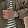 2026 Vintage Simple Good Art 13.5mm Heavy Men's Silver Bracelet Buckle Ring Tide
