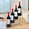 Tiered Wine Rack Trapezoidal Step Design Metal Storage Shelf 4-Bottle Holder Kitchen Organizer Coffee Syrup Container Rack