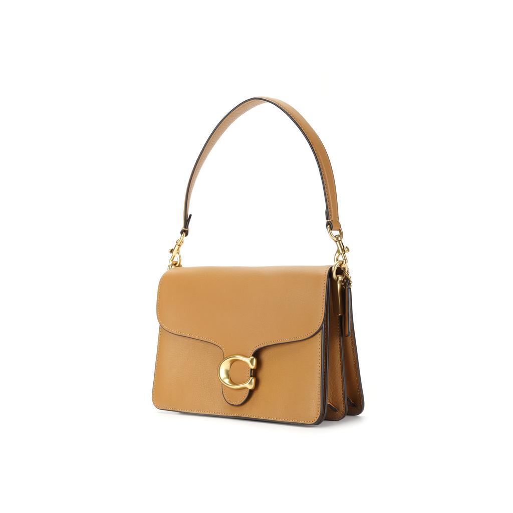 Coach Tabby 26 Gold Metal Logo Leather Shoulder Bag Medium Women shoulder bag Honey-Brown CAF52-B4T7J