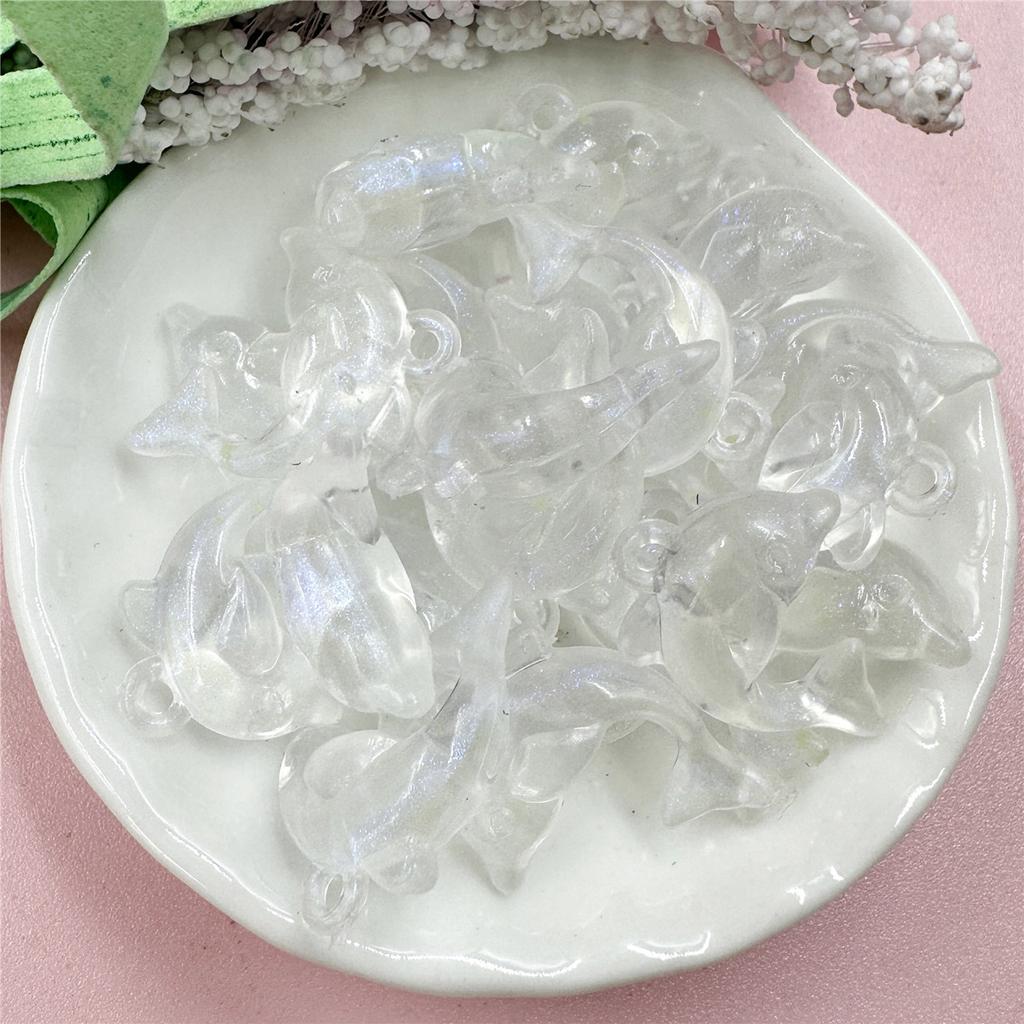 Модные браслеты «сделай сам» 15,6*20,5 мм, 20 шт., ожерелье из свободных бусин для изготовления ювелирных изделий, ювелирные аксессуары, акриловая форма дельфина