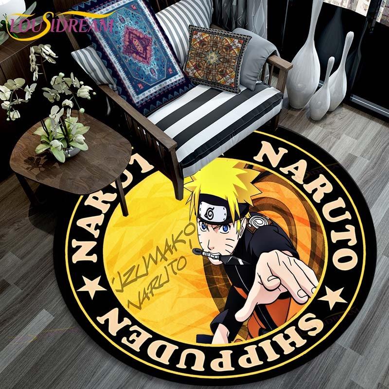 Ковер для гостиной, детские круглые коврики с рисунком Наруто с 3D рисунком для журнального столика, домашний детский напольный ковер, противоскользящий