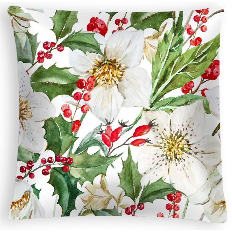 Наволочка для подушки с листьями растений, тропическими листьями, цветами и птицами, напечатанная, из персикового бархата, на диван, в спальню