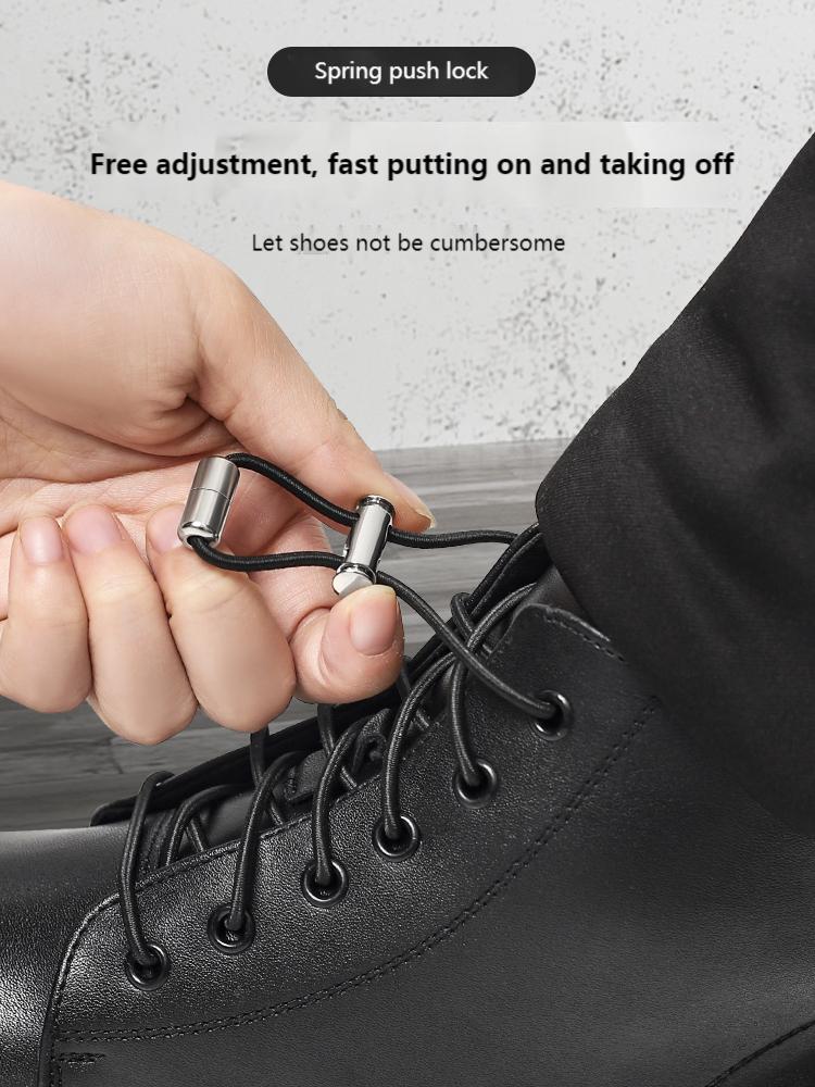 Эластичные шнурки без завязок, круглые шнурки с металлическим замком без завязок, кроссовки, ботинки, шнурки для детей и взрослых, быстрые ленивые шнурки для обуви