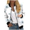 Jackets For Women Long Sleeve Lightweight Zip Up Cropped Fashion Print Outerwear Casual Quilted Jackets Whith Pockets