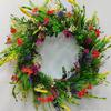 45cm Spring Summer Artificial Wildflower Door Wreath Colorful Multipurpose Decorative Garland for Front Door Home Decor