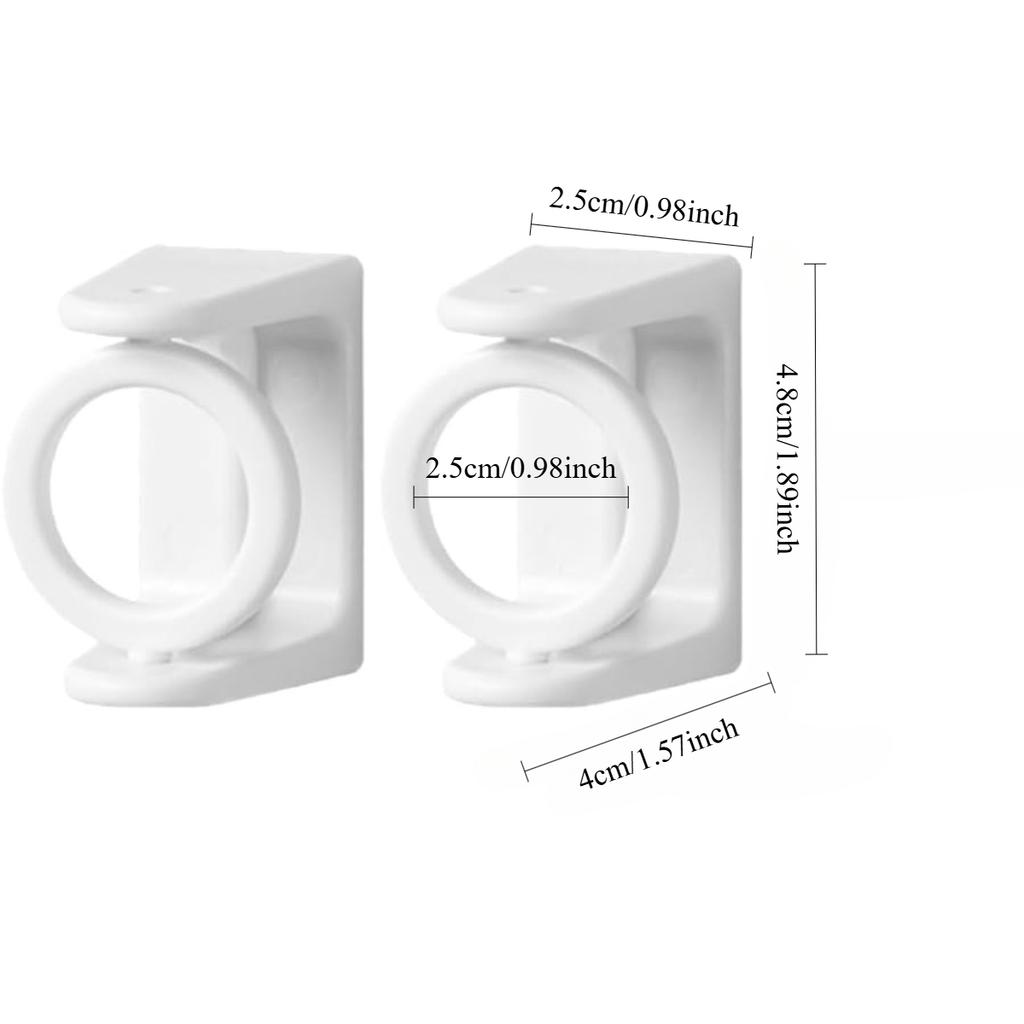 Крючки для карнизов для штор, держатели для душевых штанг, настенные, держатели для душевых штанг, 5 шт. в упаковке — сверление не требуется — с вращающимся на 360 ° кольцом