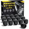 MIKKUPPA Wheel Nuts M12 X P1.5 for Daihatsu Toyota Mitsubishi Taper Troupe Nut Black