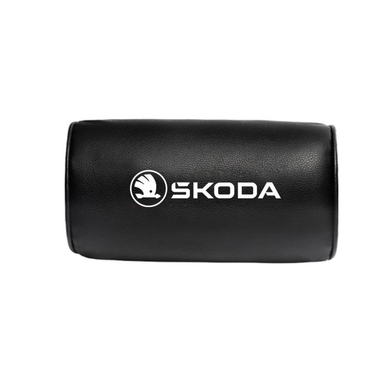 HIAQ2 Carbon Fibre Pattern Car Seat Headrest Neck Pillow For Skoda Octavia Superb Rapid Kodiaq Kamiq Vision RS Yeti Karoq Fabia Enyaq