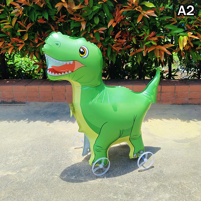 4D Cartoon Foil Balloons Elephant Stand Walking Balloon With Wheel For Kids Birthday Party Decoration Baby Shower