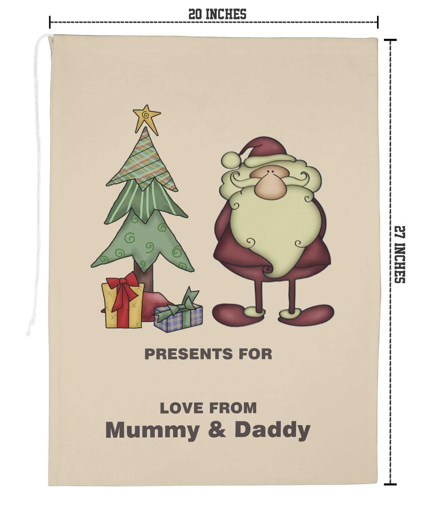 Printtoo 2 шт. Большие мешки Санты с завязками на шнурке, холщовые рождественские подарочные сумки для детей, Рождество 27x20 дюймов