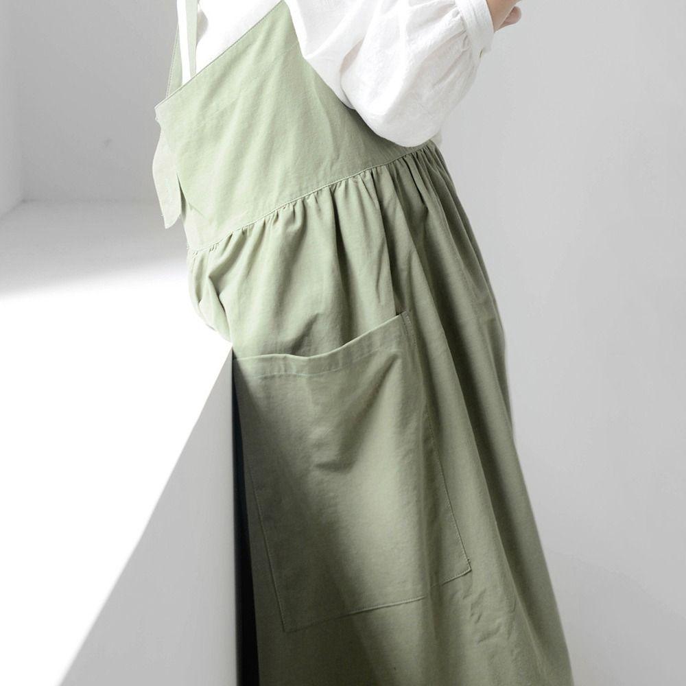 Cotton Kitchen Apron Adjustable Straps Cooking Apron Multifunctional Korean Style Apron  Painting
