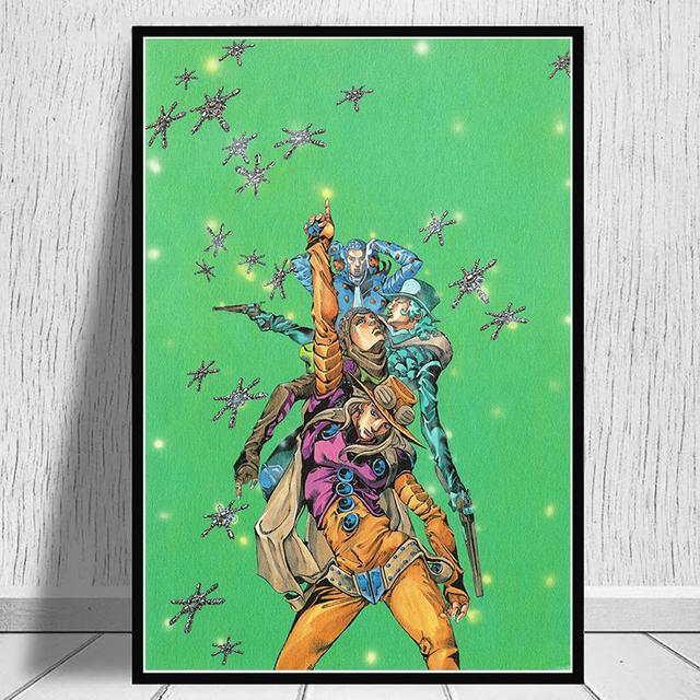 JoJo S Bizarre Adventure Плакат Манга Иллюстрация Отаку Спальня Домашний Декор Горячий японский аниме Мультфильм Роль Холст Картина Подарок