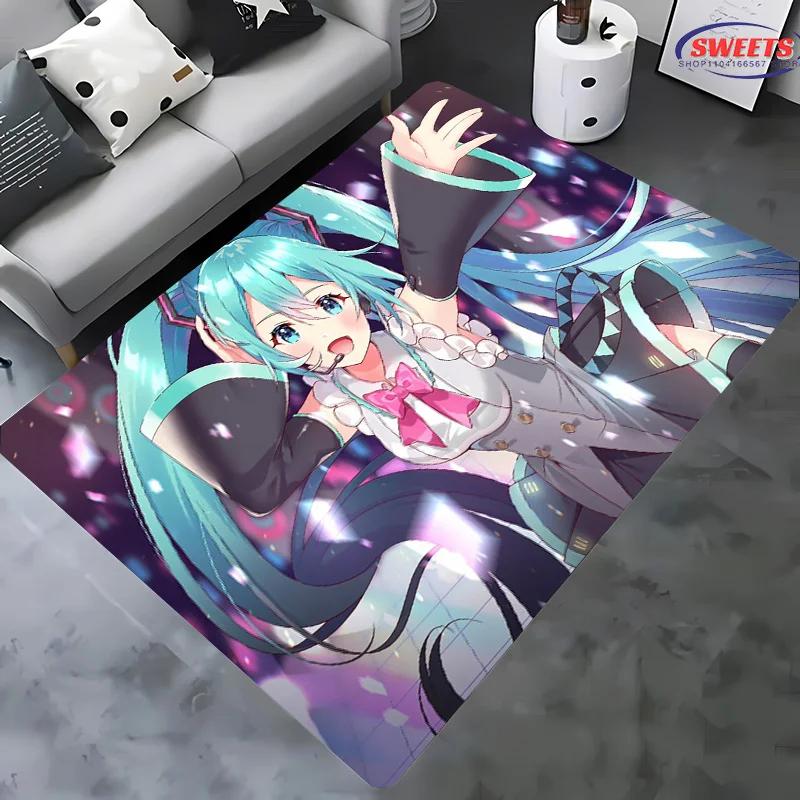 Новый виртуальный ковер H-Hatsune MM1ku для гостиной, мультяшный, для детской спальни, диванный коврик, придверный коврик, напольный ковер, противоскользящий, декоративный коврик, подарок