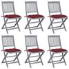 Day and Night - Day and Night Folding Garden Chairs 6 Units Cushions Solid Acacia Wood