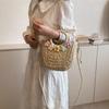 Ribbon Bag Handmade Yogodlns Straw For Women Summer Large Capacity Beach Bags Rattan Basket Vacation Woven Straw Shoulder Bag