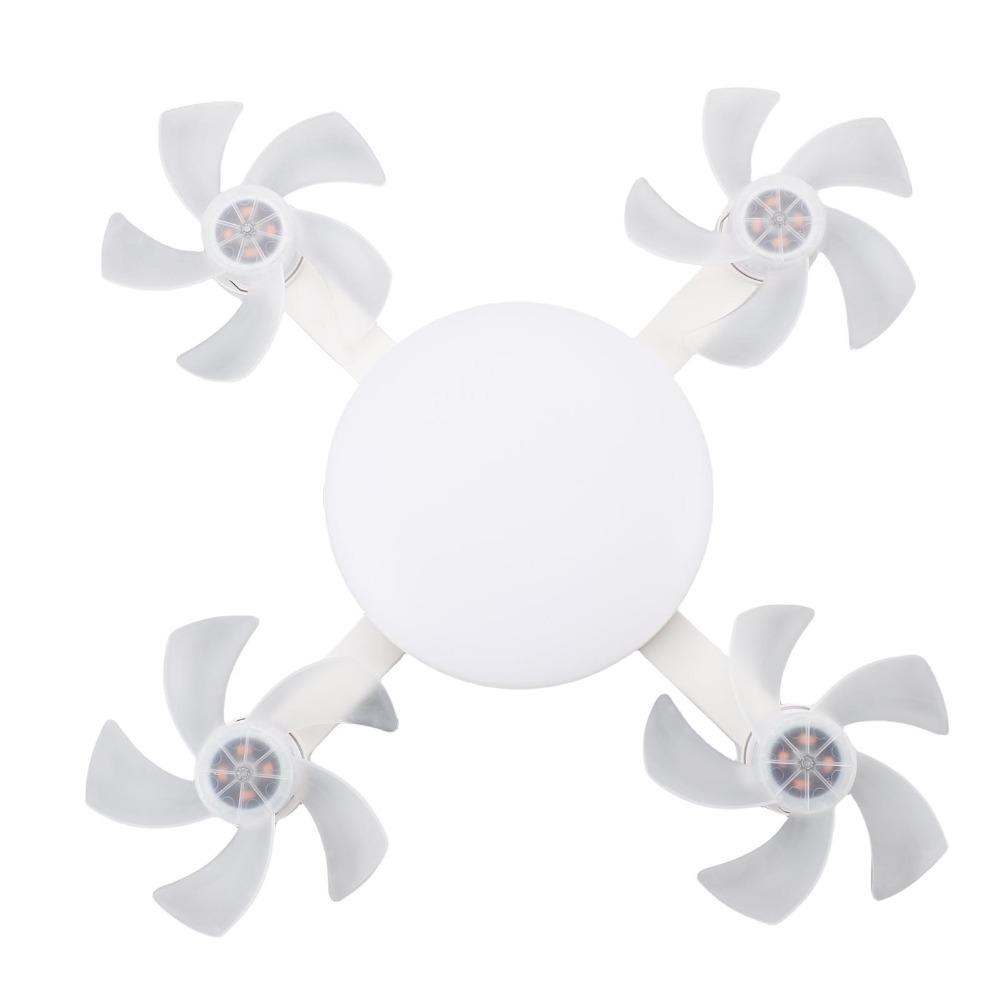 with Remote Control Socket Fan Light 3 Colors Lamp Plug in Ceiling Fan Living Room
