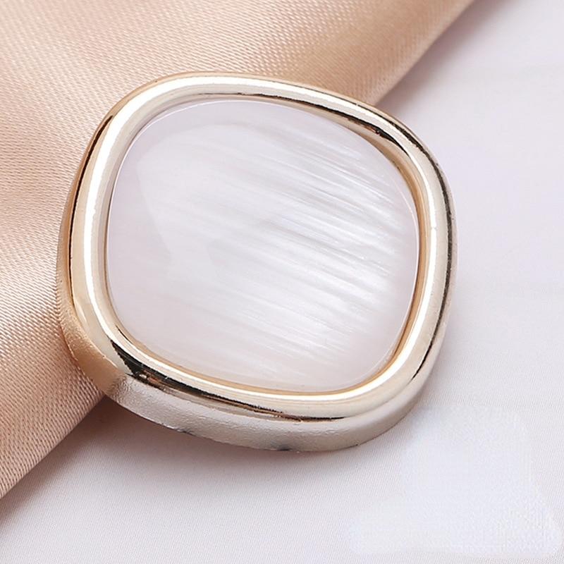 10pcs Pretty Plating Buttons Square Round Buttons Coat Windbreaker Sweater Accessories Various Styles DIY Sewing Supplies