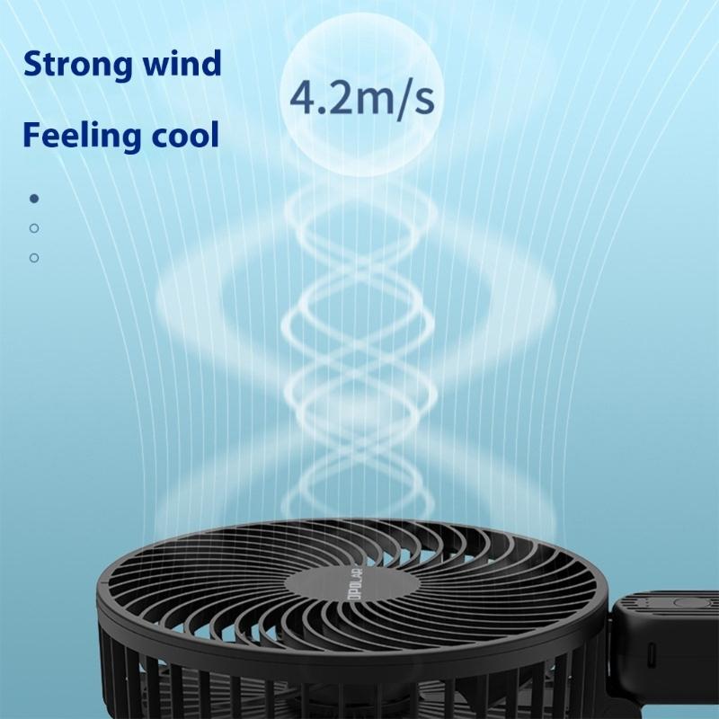 Portable Handheld High Speed Cooling Fan 10000mAh 3 Speed Adjustable Cooling Fan Rechargeable Folding Fan for Camping