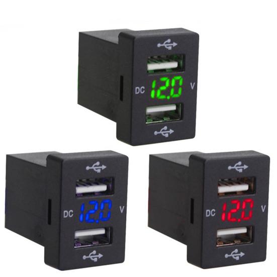 Двойные USB-порты, дисплей напряжения, быстрое автомобильное зарядное устройство для Toyota New Corolla Ralink