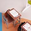 1 Set Classroom Decor Toy 1:12 Dollhouse Miniature Desks Chairs Blackboards Books Schoolbags Model Doll House Accessories