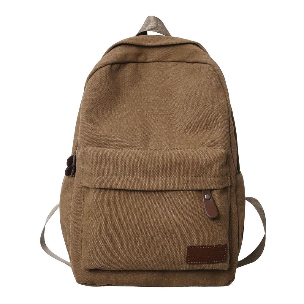 Durable Canvas Backpack, Large Capacity Backpack, Suitable For Middle School High School And College Students