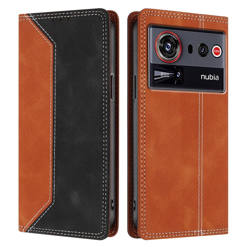 Для ZTE Nubia Z80 Ultra Чехол Магнитный Чехол-книжка для Coque Nubia Z80 Ultra NX741J Чехол для телефона Модный Цветной Блок Кожаный Fundas
