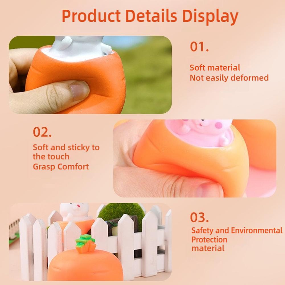 Сжимающий Морковь Кролик Сжимающая Чашка Карманный Маленький Кролик Морковь Животное Кролик Стресс Щипающий St R0Z3