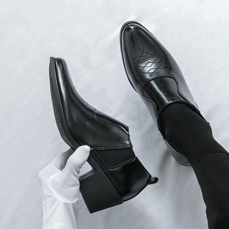 Высококачественные кожаные туфли-броги на платформе для мужчин, классические туфли на толстом высоком каблуке, свадебные, деловые, социальные туфли для мужчин, формальные офисные кожаные