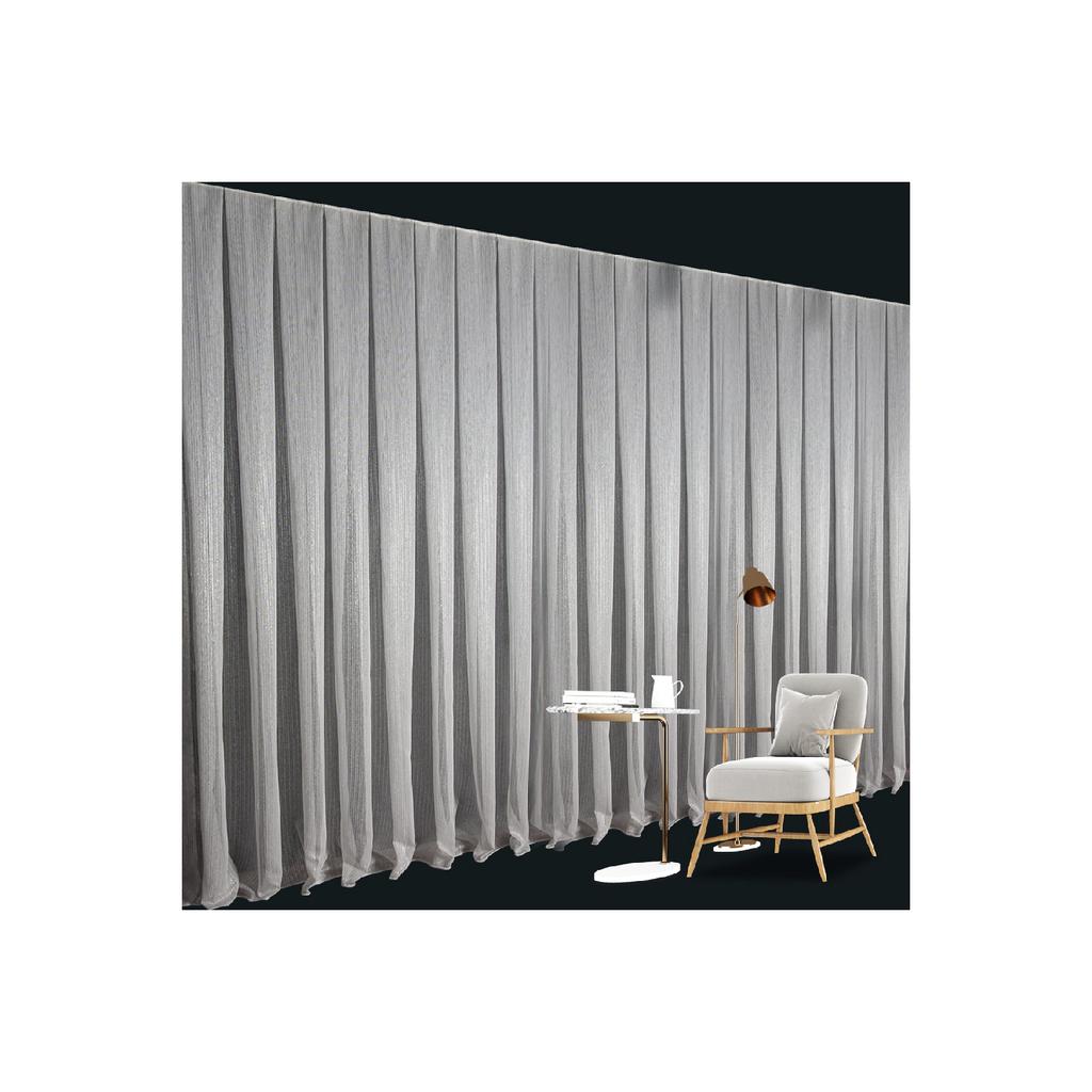 Штора Плоская Тонкая Полосатая (Артурия) Тюлевые шторы с частым ворсом (От 1 до 3 стопок) Посадка серебра