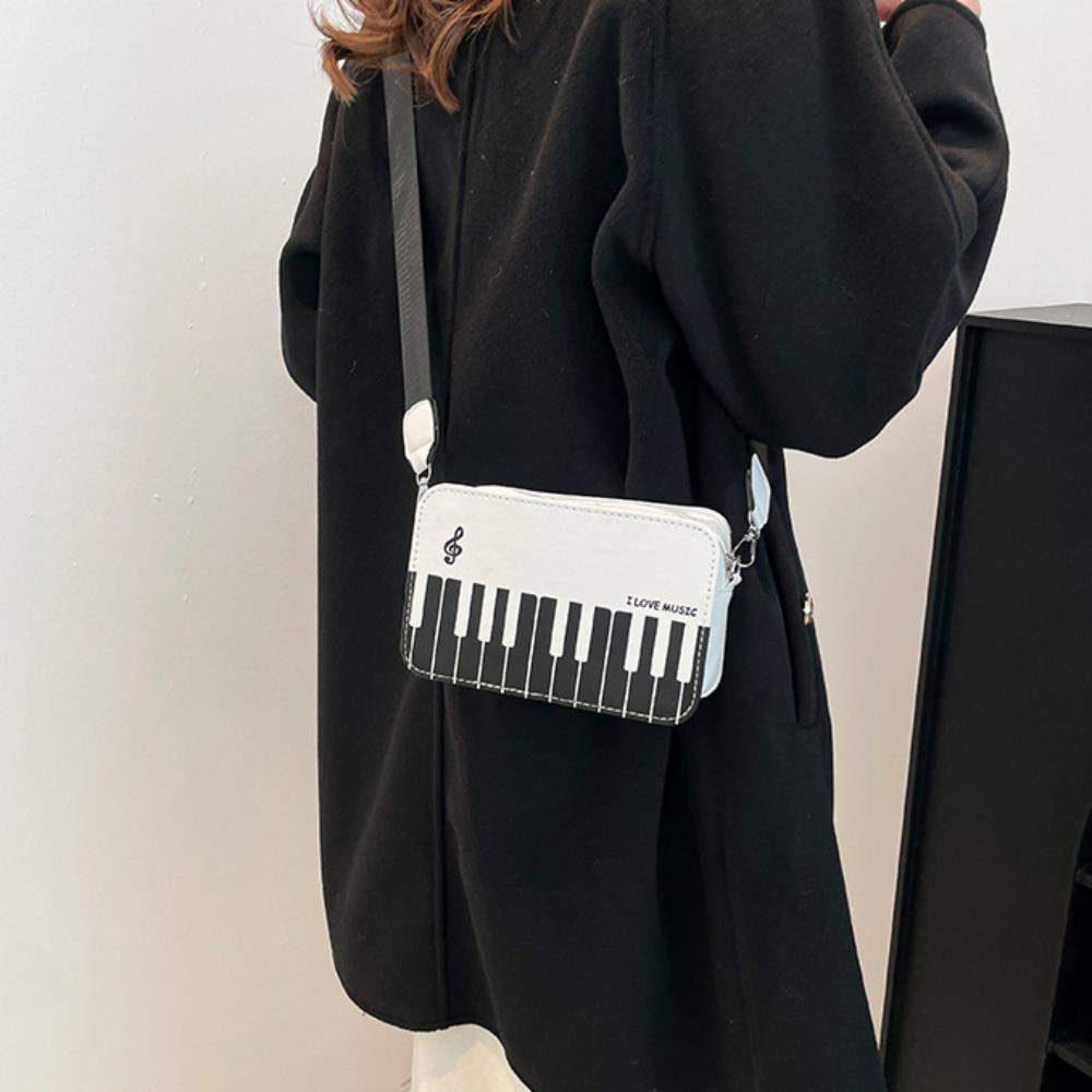 Fashion Mini Square Bag Vintage PU Leather Bag Casual Piano Shoulder Bag Girls