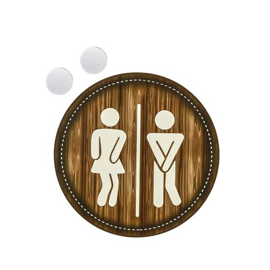 Yousheng Cotton Thread Wooden Bathroom Sign Rustic Restroom Door Men Women Hanging Sign Restaurant Office Hotel Washroom Wall Gender Identification