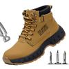 Модные высокие рабочие ботинки, противоударные и противопрокольные рабочие ботинки со стальной головкой, износостойкие защитные армейские ботинки D118