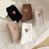 5Pairs Embroidery Cow Winter Fluffy Socks Mid Tube Plush Floor Socks  Autumn Winter
