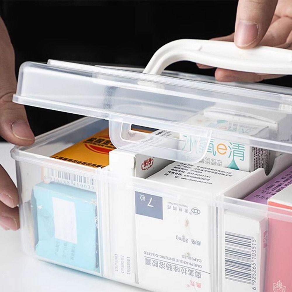 Прозрачная коробка для неотложной медицинской помощи большой вместимости, прочная коробка для хранения лекарств