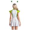Womens Space Alien Costume Cap Sleeve Cutie Design Outer Space Theme Dress and Hair Hoop