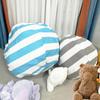 Children's Plush Toy Storage Bag Striped Bean Bag Sofa Large Capacity Quilt Storage Zip Travel Bag