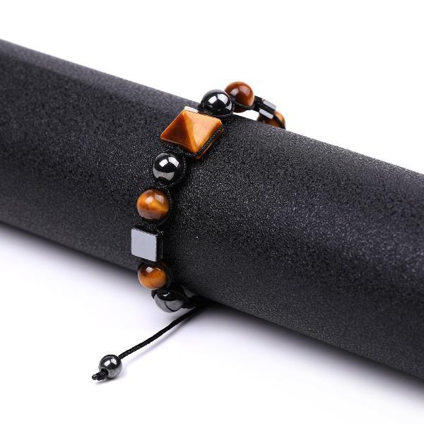 Пирамида Квадратные Бусины Mix Match Плетеный Браслет Женский Тигровый Глаз Аметист Лазурит Браслет-Подвеска Кристалл Энергии Ювелирные Изделия YSL