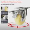 Heavy-Duty Waterproof 304 Stainless Steel Nylon Caster Wheel with Brake (4", 5", 6", 8").