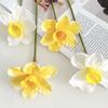 Artificial Daffodil Flowers 15 Inch Length Fake Silk Narcissus Flower Yellow White Faux Flower Bouquet for Floral Arrangement Spring Home